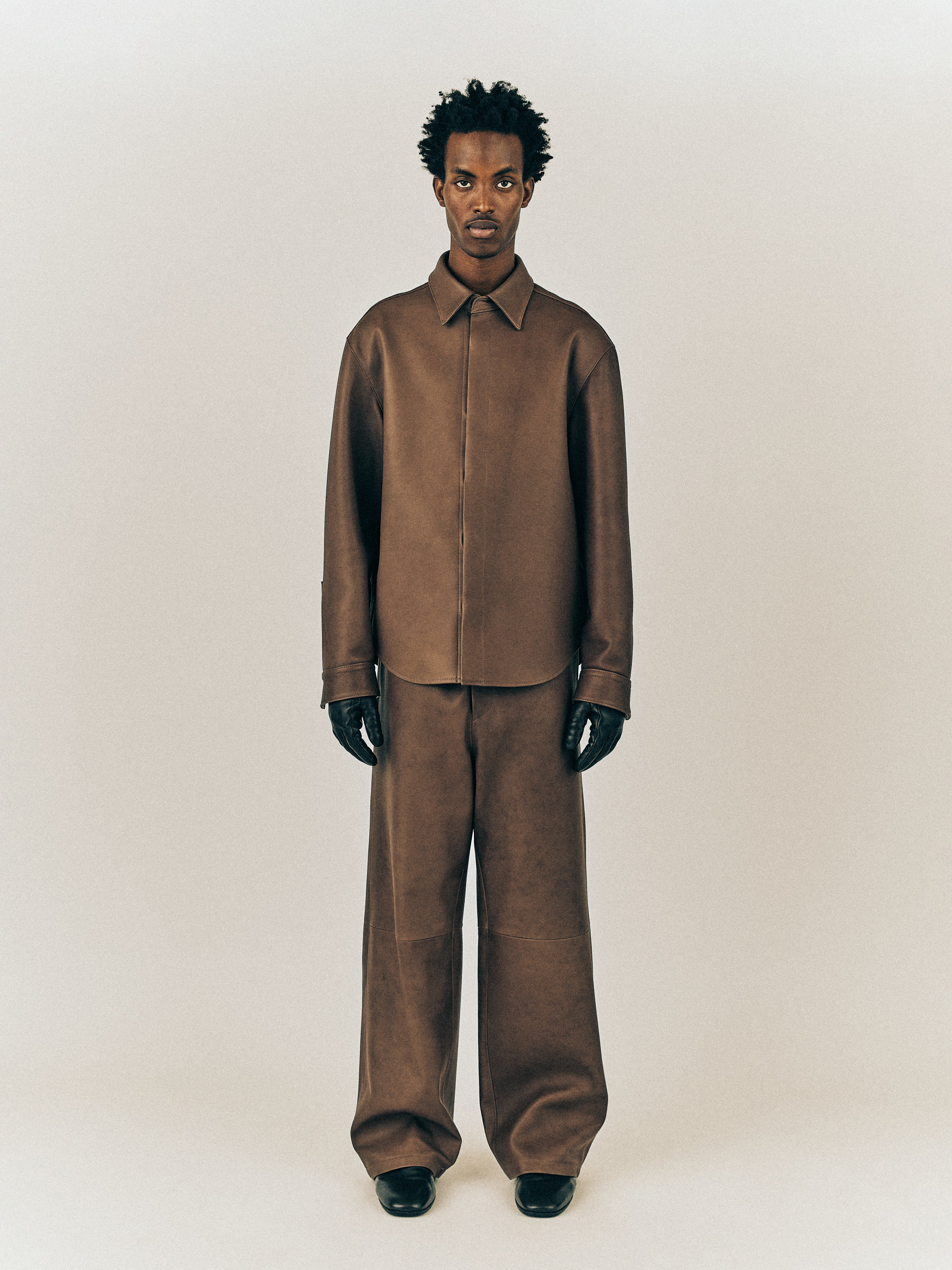 DEAN LEATHER AFFIX PANTS IN CEDAR BROWN - Image 3