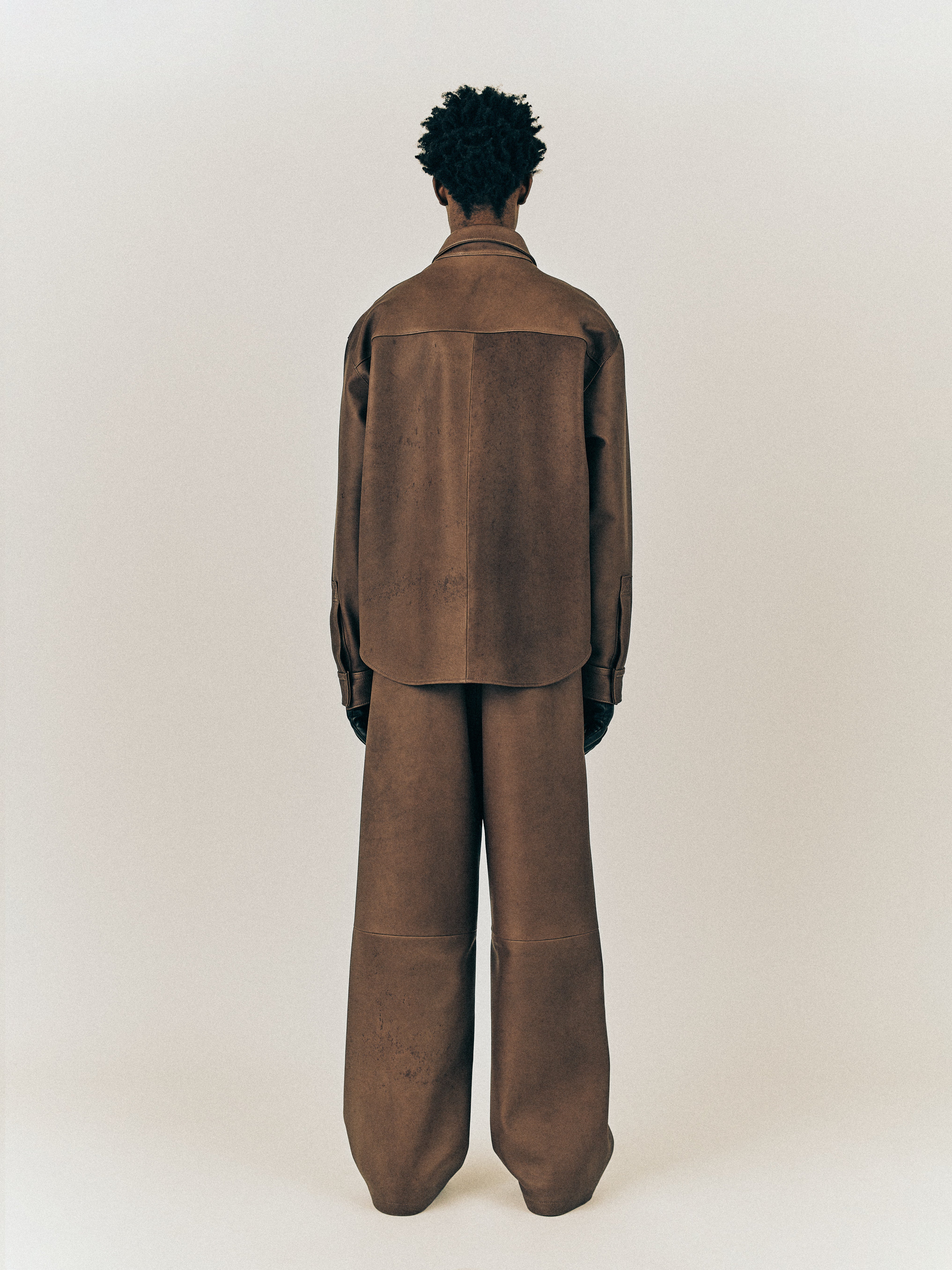 DEAN LEATHER AFFIX PANTS IN CEDAR BROWN - Image 4