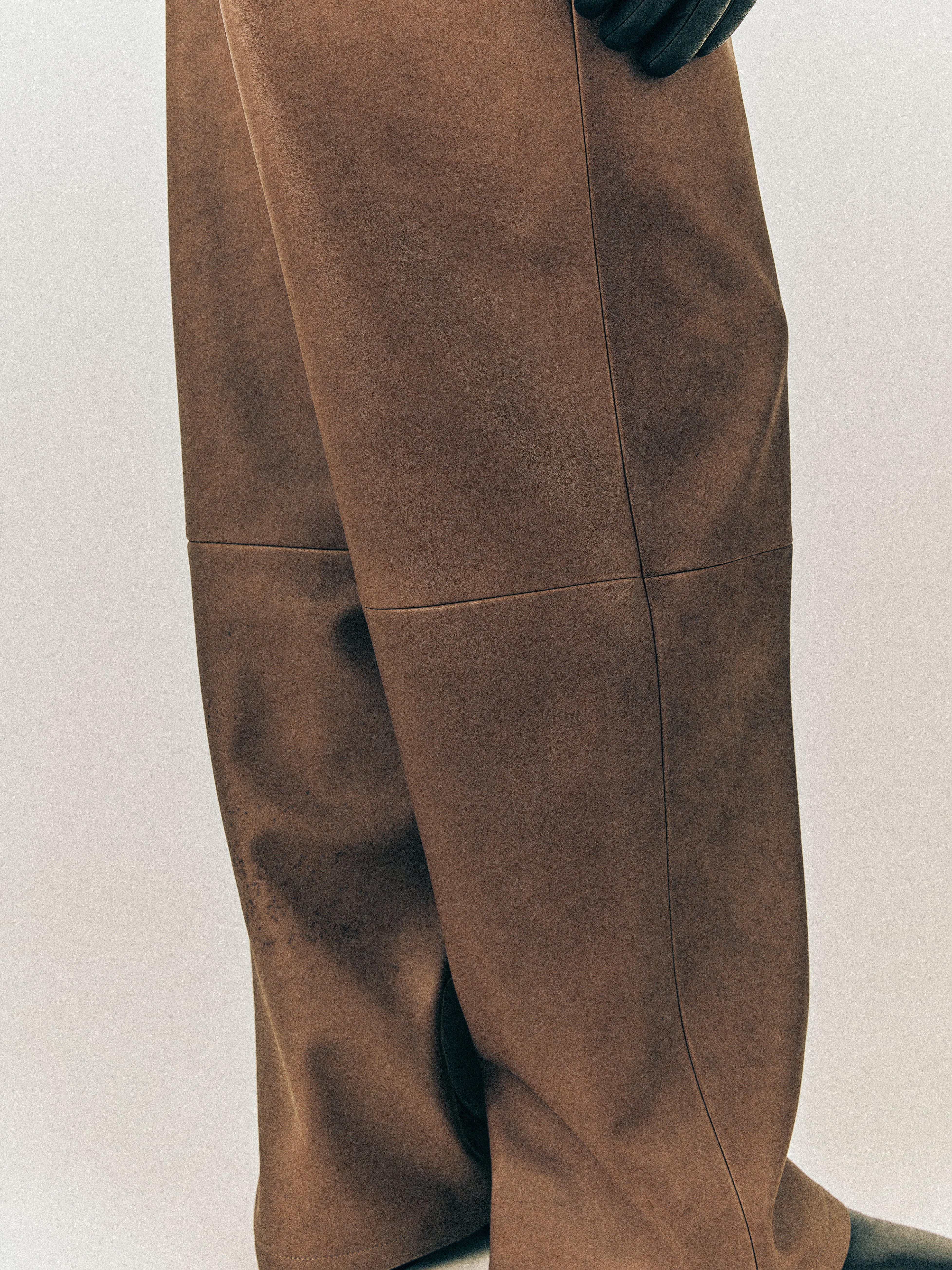 DEAN LEATHER AFFIX PANTS IN CEDAR BROWN - Image 5
