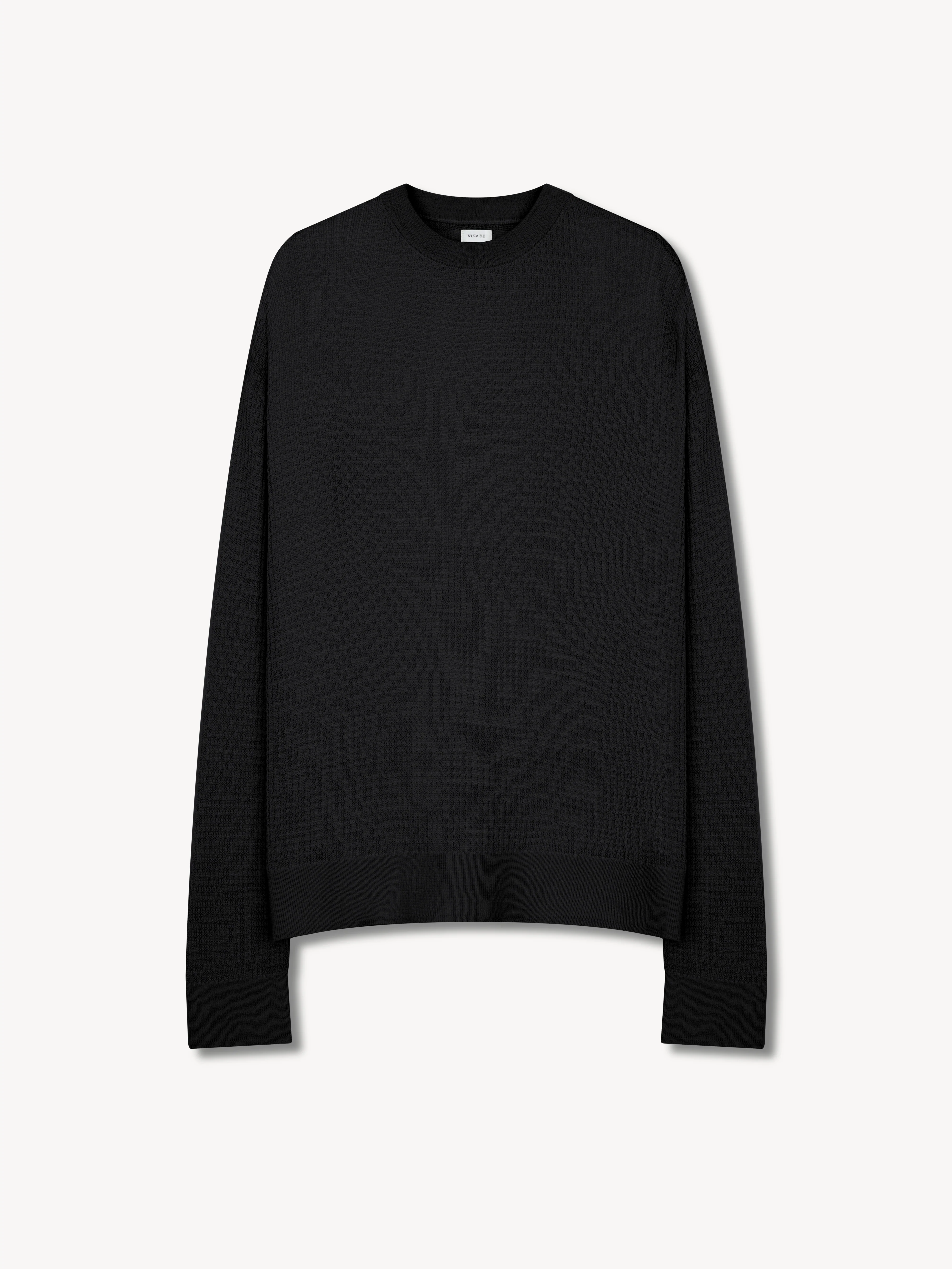 Hugh Waffle Knit Sweater in Silk - Image 4