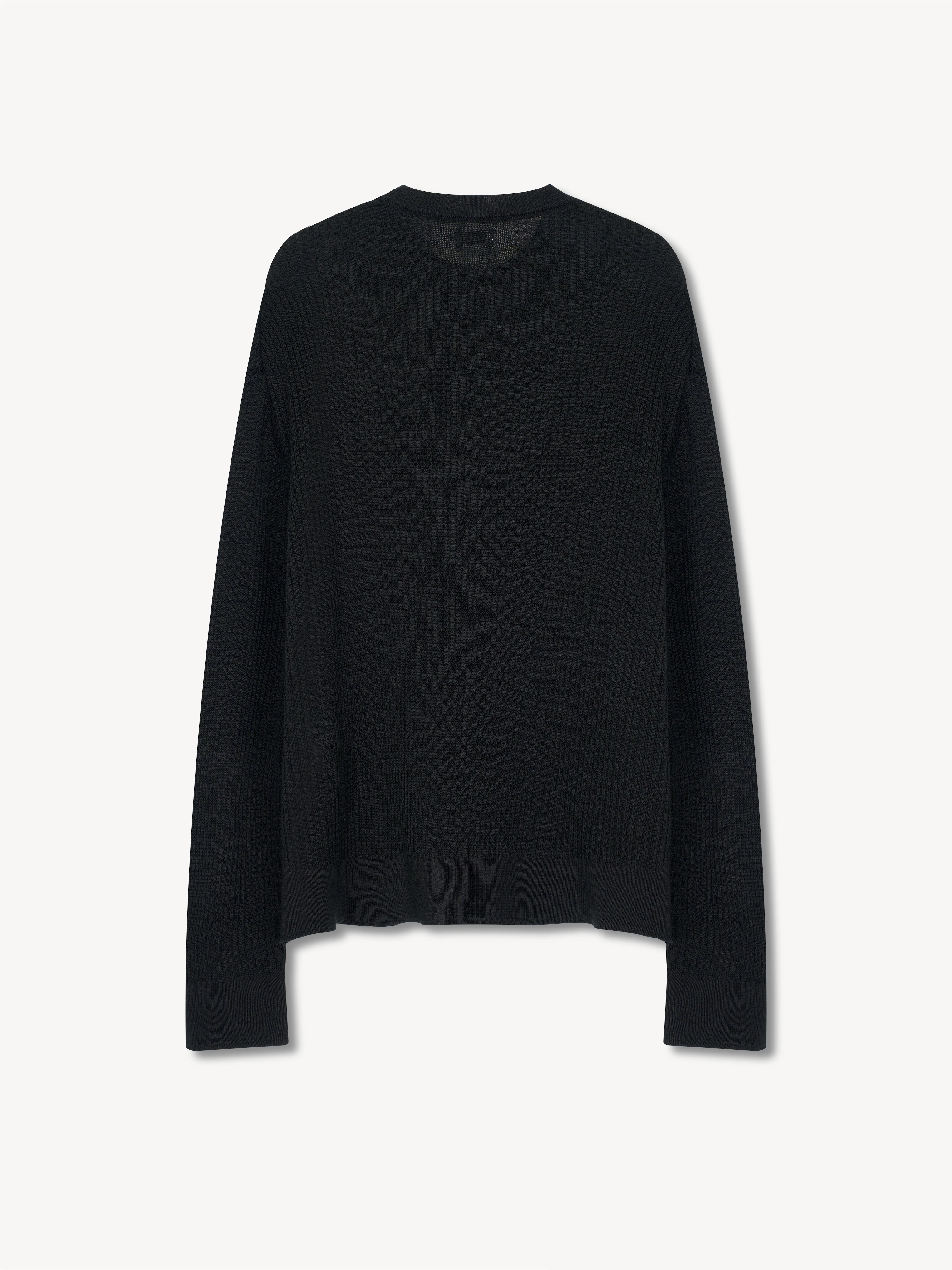 Hugh Waffle Knit Sweater in Silk - Image 5