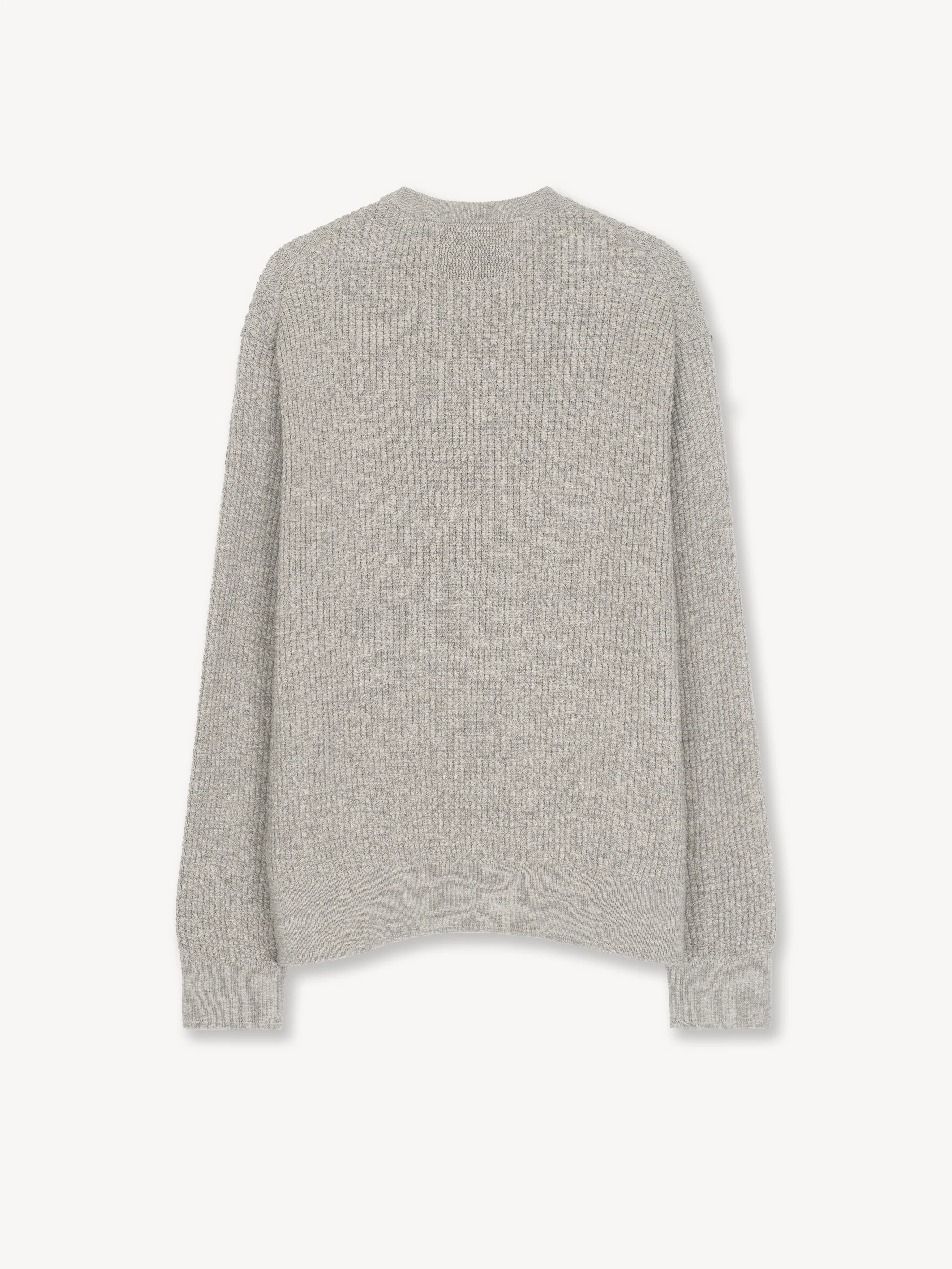 Relaxed Waffle Knit Sweater in Cotton/Yak - Image 7