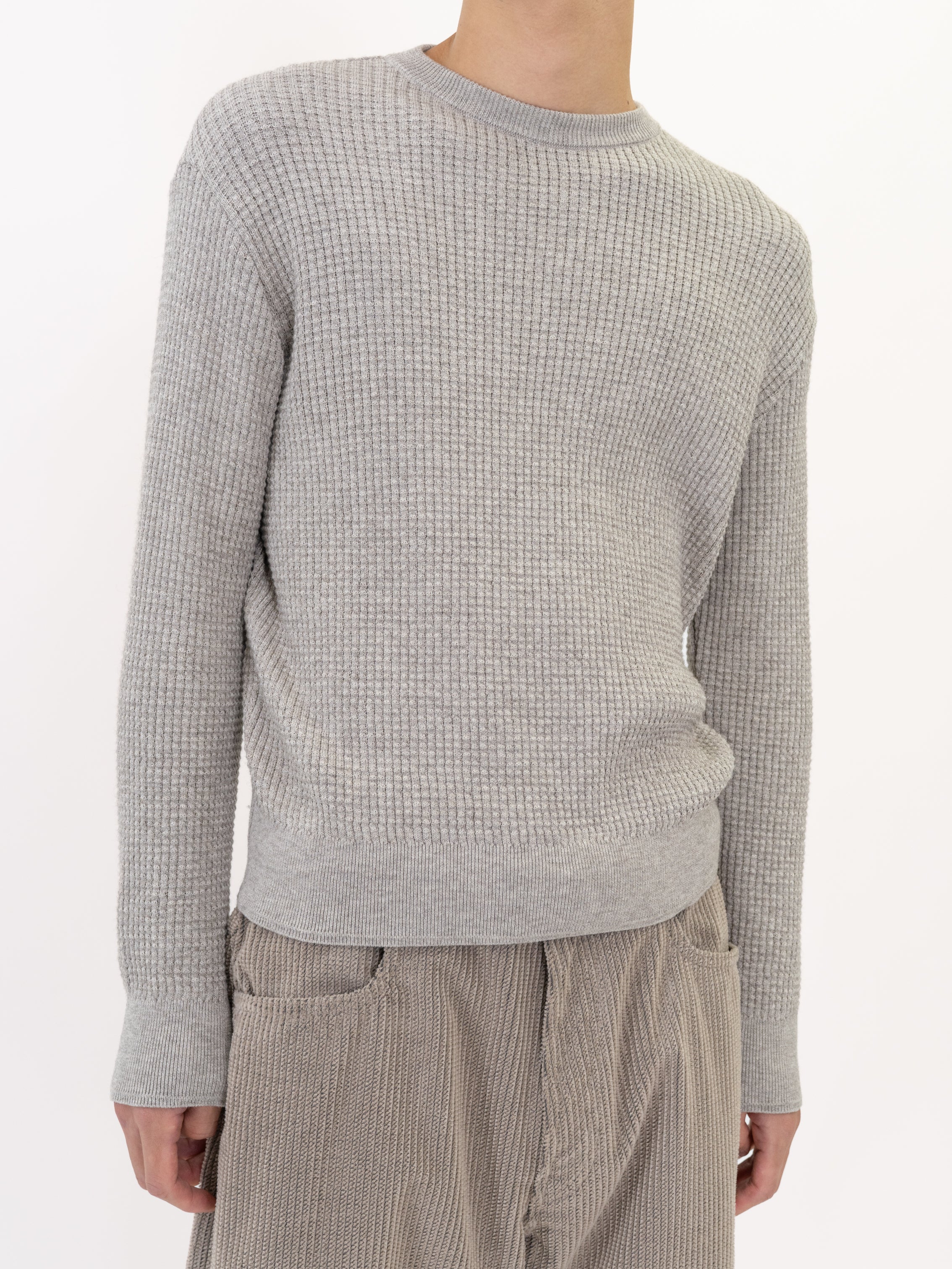 Relaxed Waffle Knit Sweater in Cotton/Yak - Image 8
