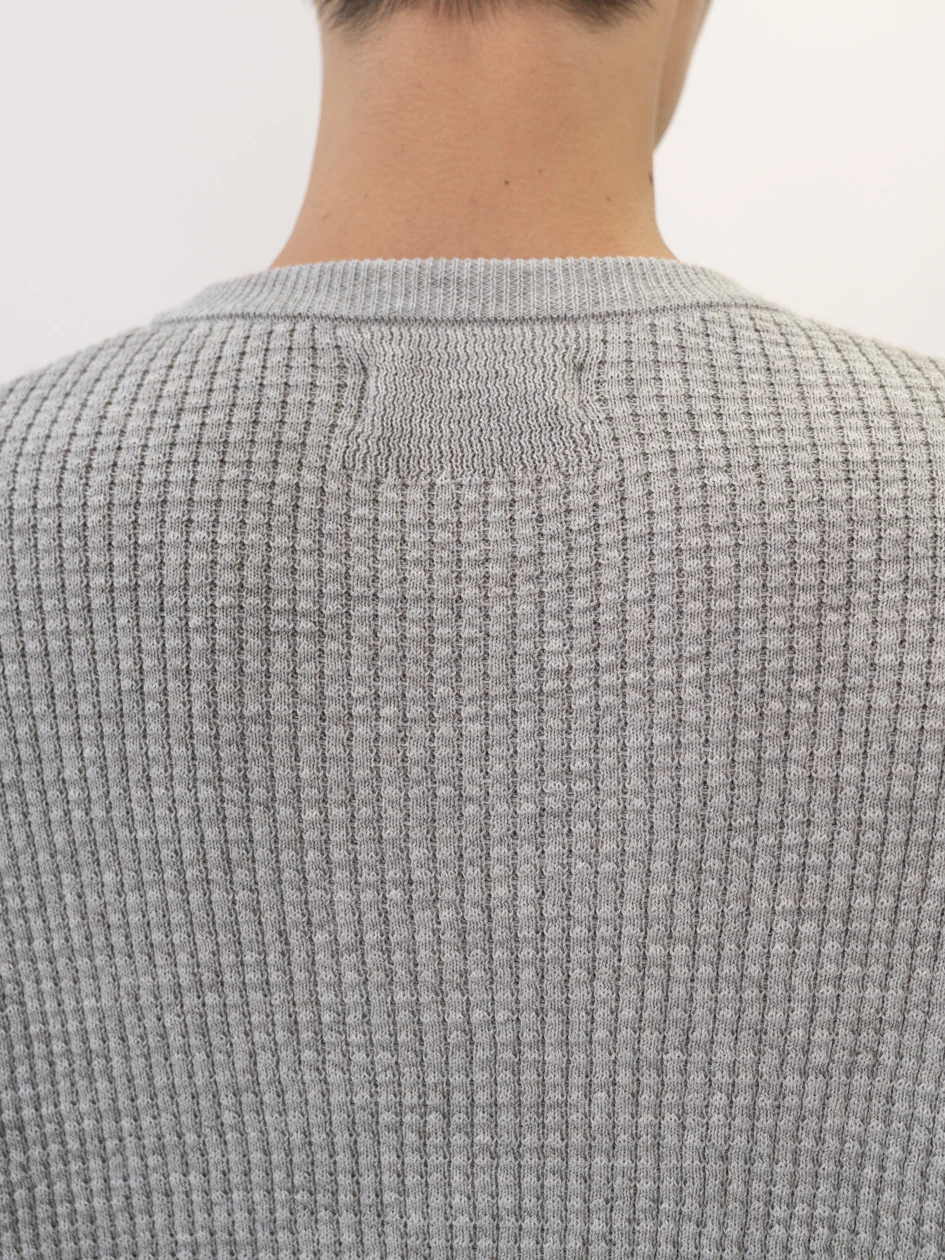 Relaxed Waffle Knit Sweater in Cotton/Yak - Image 9
